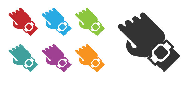 黑色智能手表上的图标孤立在白色图片下载