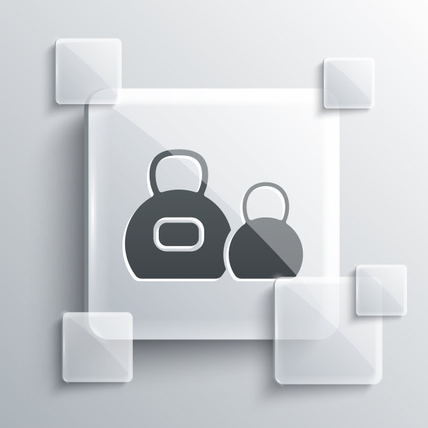 灰色壶铃图标孤立在灰色背景图片下载