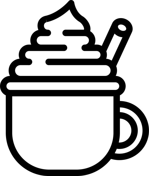 拿铁肉桂图标轮廓风格图片下载