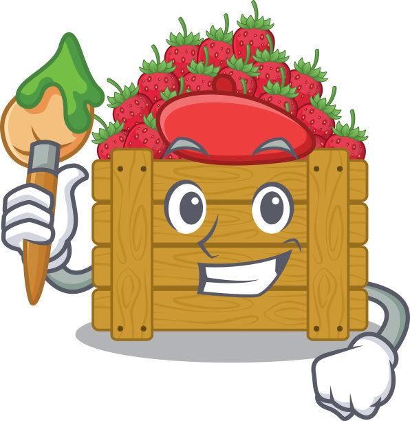 天才草莓水果盒艺术家卡通图片下载