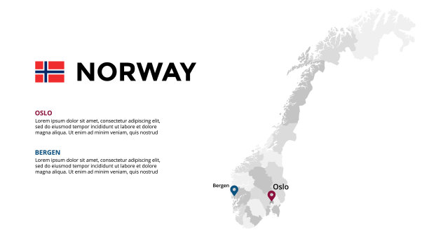 挪威地图信息图模板幻灯片图片下载