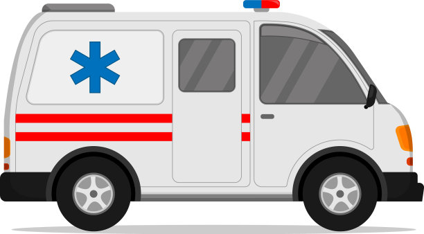 救护车设计为白色和红色条纹图片下载