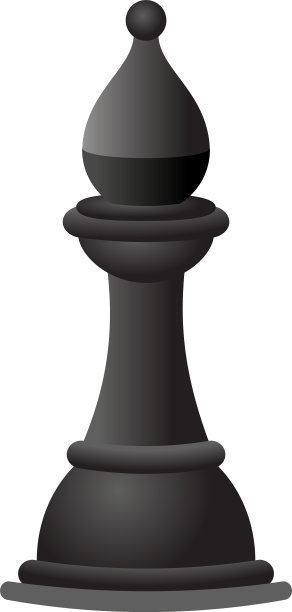 黑象棋骑士卡通风格图标图片下载