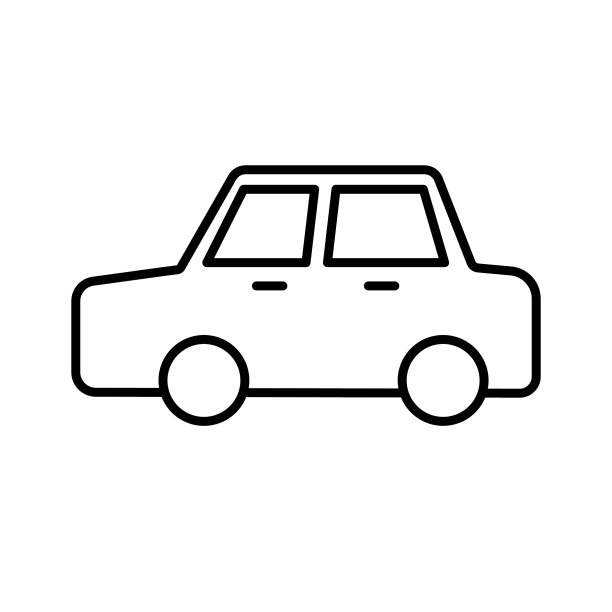 白色背景上的汽车线图标图片下载