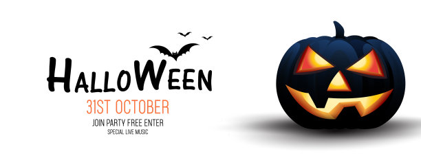 可怕的万圣节南瓜在白色的背景图片下载