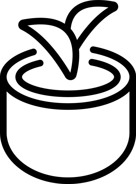 草本茶杯图标轮廓风格图片下载