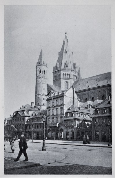 德国美因茨大教堂，欧洲地理图片下载