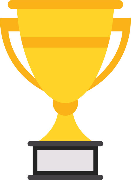 奖杯图标与把手和空白铭牌图片下载