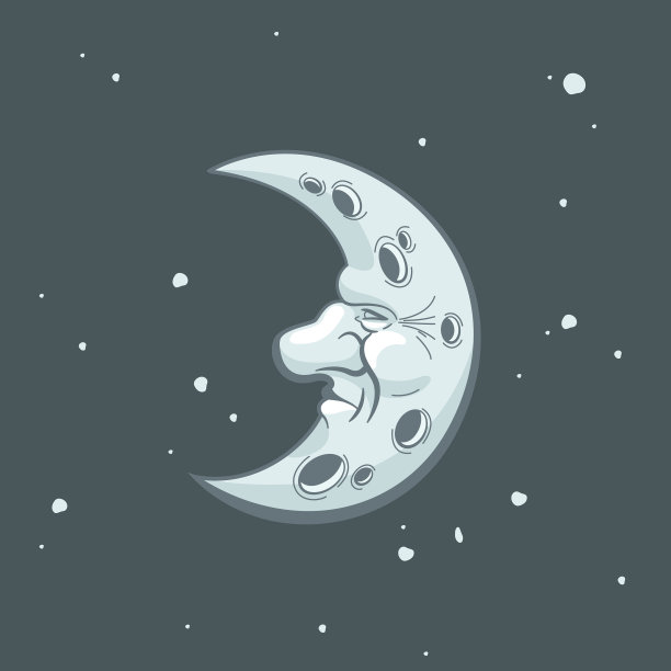 新月和星星在古董风格的手图片下载