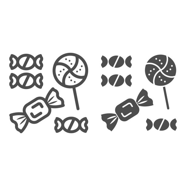 糖果线和固体图标万圣节的概念图片下载