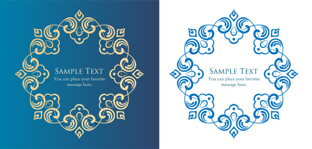 复古框架设计集。精美的图案设计图片下载
