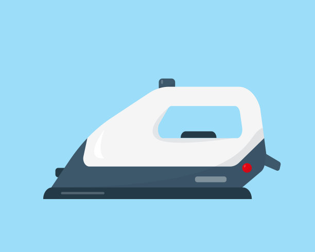 白色铁孤立在蓝色背景上图片下载