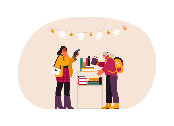 女人在商店挑选各种圣诞礼物图片下载