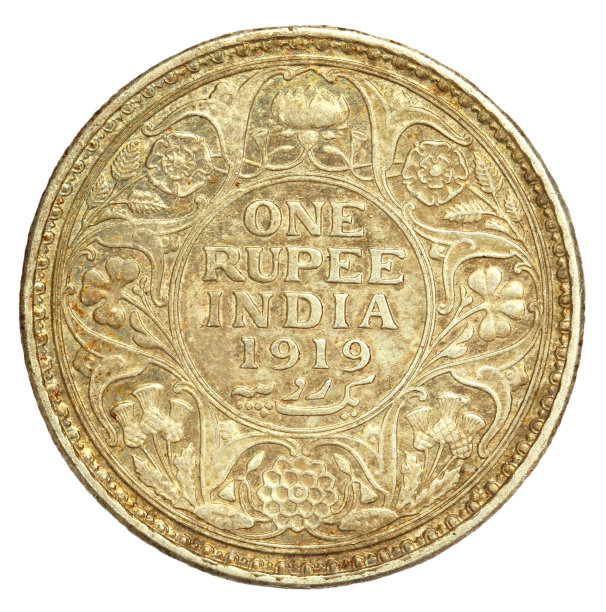 1919年的古印度一卢比硬币图片下载