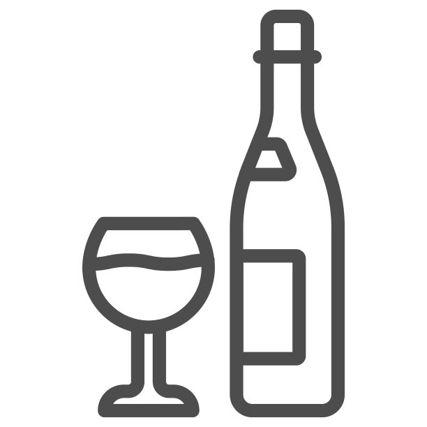 酒瓶和玻璃葡萄酒系列标志葡萄酒节图片下载