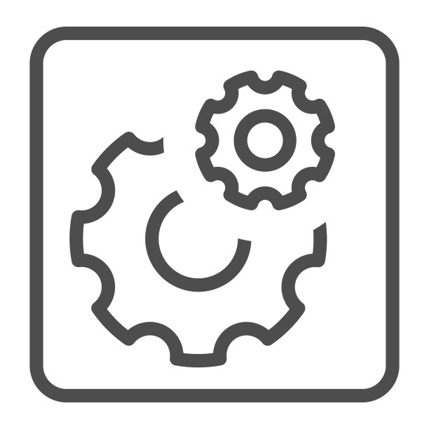 齿轮线图标自动化概念两个齿轮图片下载