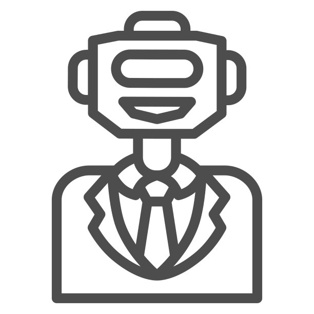 机器人在西服线图标机器人概念机器人图片下载