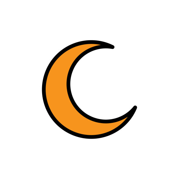 新月扁平符号设计模板图片下载