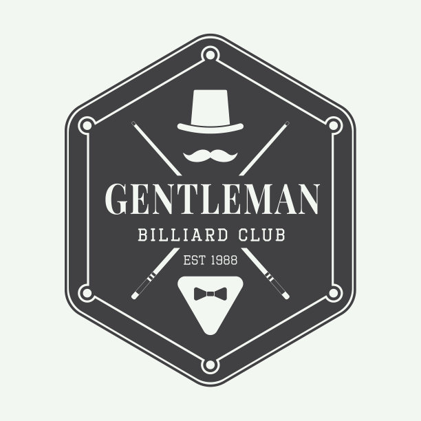 老式台球标签，会徽和标志图片下载