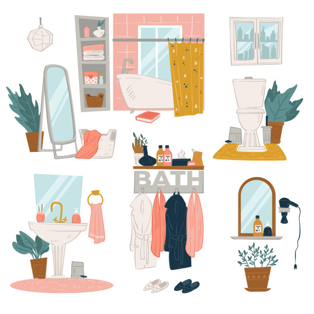 浴室室内设计家具和装饰图片下载