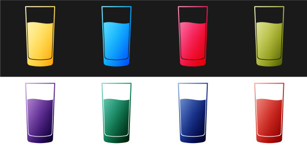 设置玻璃与水图标隔离在黑色和图片下载