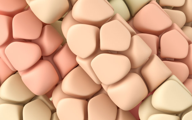 可爱的软块，有趣的重复形状，3d渲染。图片下载