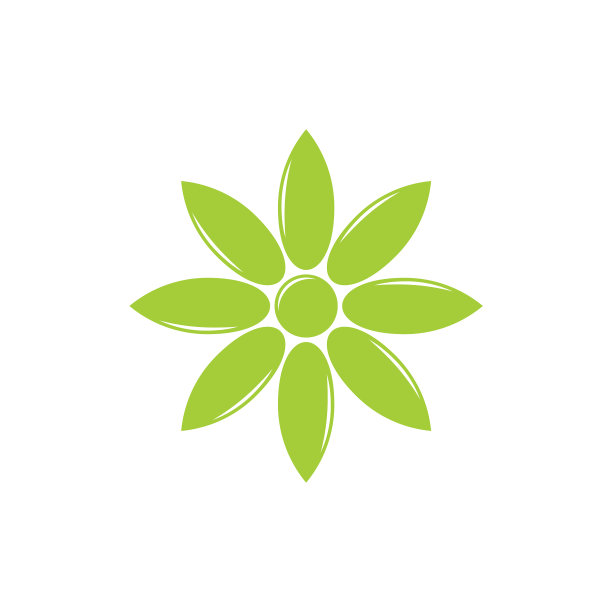 简单的绿叶圆形花瓣标志图片下载