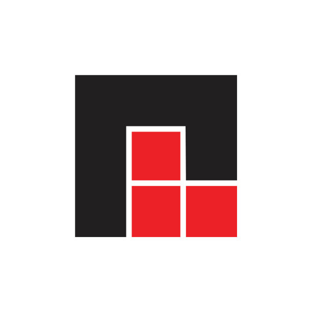 抽象字母r方形简单多彩的标志图片下载