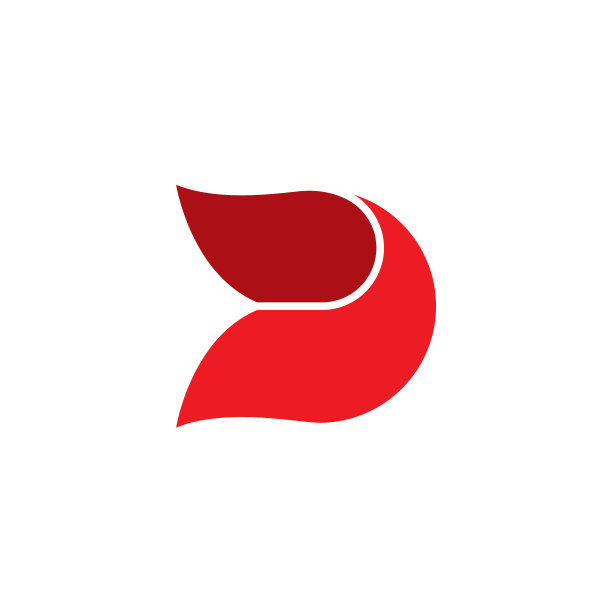 字母简单的3d红玫瑰标志图片下载