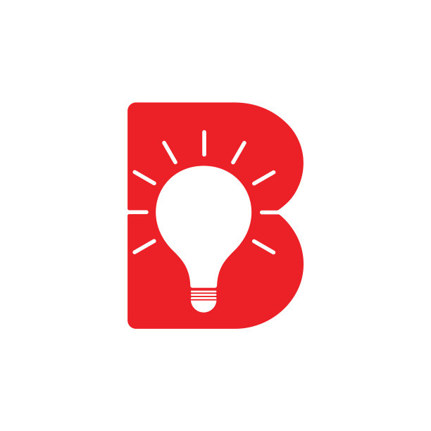 字母b灯泡创意符号标志图片下载