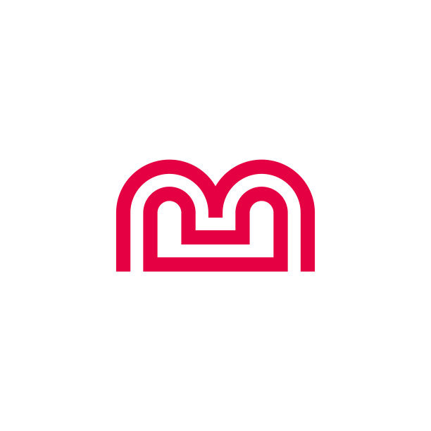 字母mu抽象条纹线条几何标志图片下载