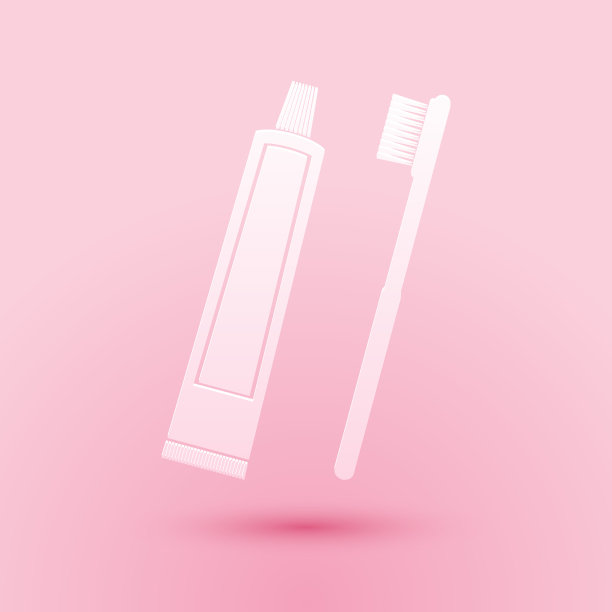 剪纸管牙膏和牙刷图标图片下载