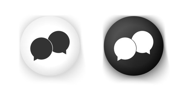 黑白空白语音气泡图标孤立图片下载