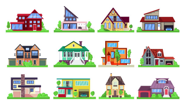 现代村舍的房子外部孤立图片下载