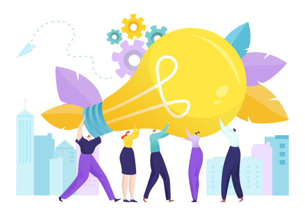 灯泡卡通巨大的创意在商业图片下载