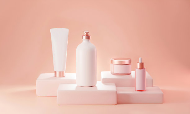最小化妆品护肤白色包装模拟3d插图图片下载