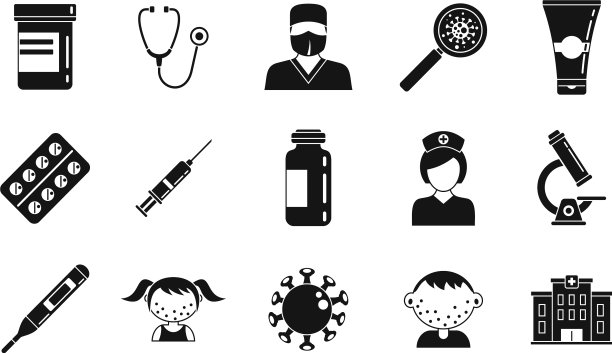 身体水痘图标设置简单的风格图片下载