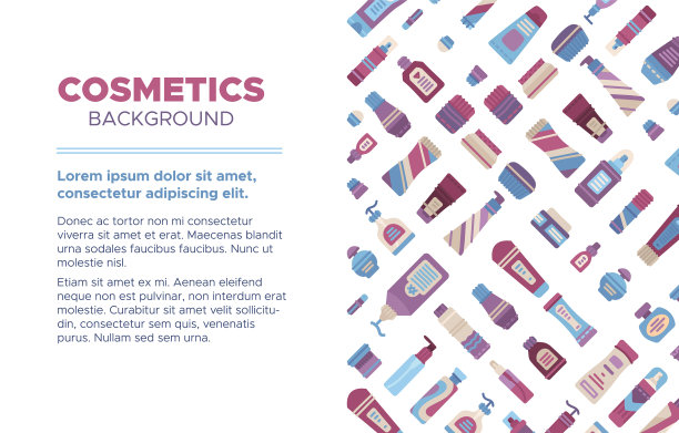 扁平健康美容化妆品护肤图片下载