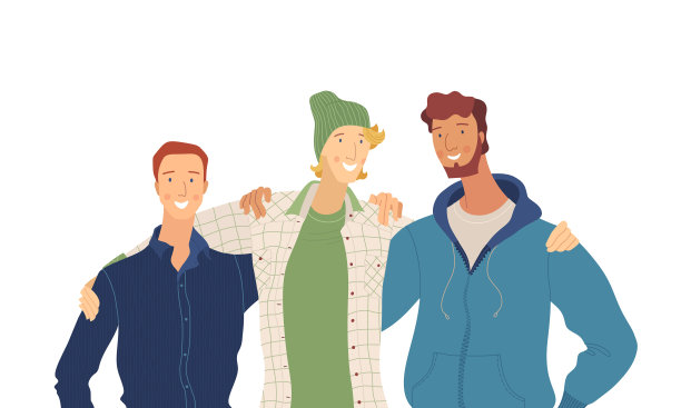 男性朋友拥抱男性群体公寓图片下载