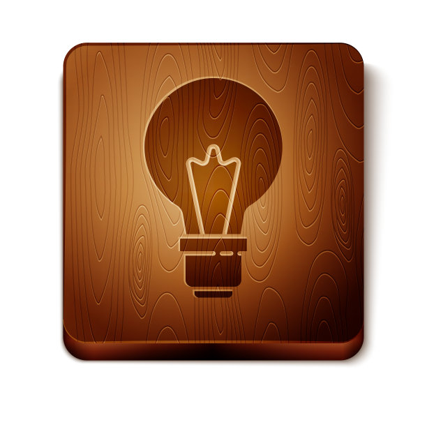 棕色灯泡与概念概念图标图片下载