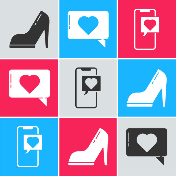 设女鞋为高跟和心形图片下载