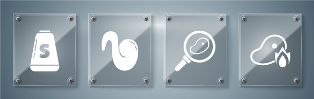 设置烤牛排肉和火火焰牛排肉图片下载