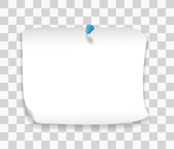 白色的纸纸条与蓝色大头针图片下载