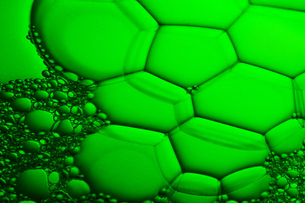 绿色纹理，抽象背景，绿色背景，绿色背景上的气泡抽象，分子的3d渲染图片下载