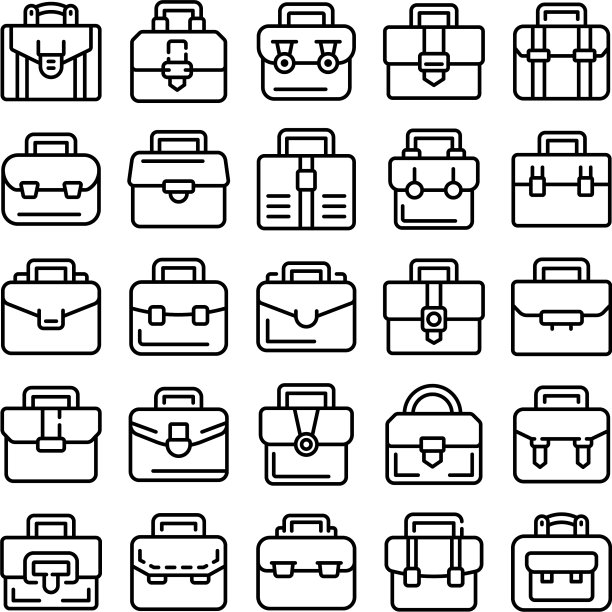 公文包图标设置轮廓样式图片下载