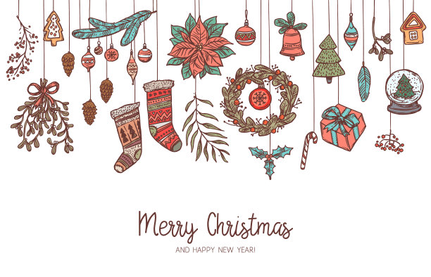 圣诞卡通横画背景图片下载