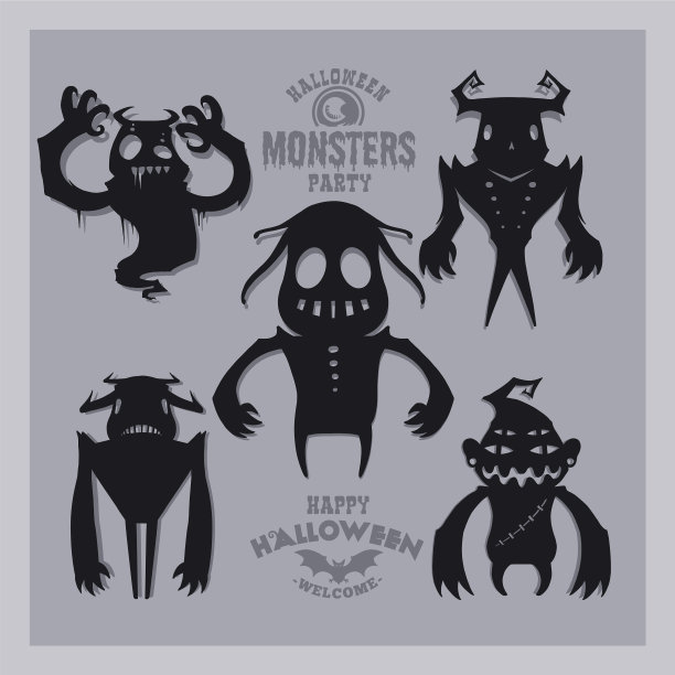 为万圣节设置怪物的集合图片下载