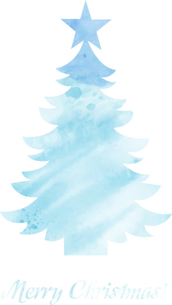 圣诞树水彩图标图片下载