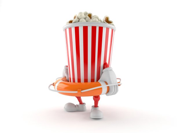 爆米花人物抱着救生圈图片下载