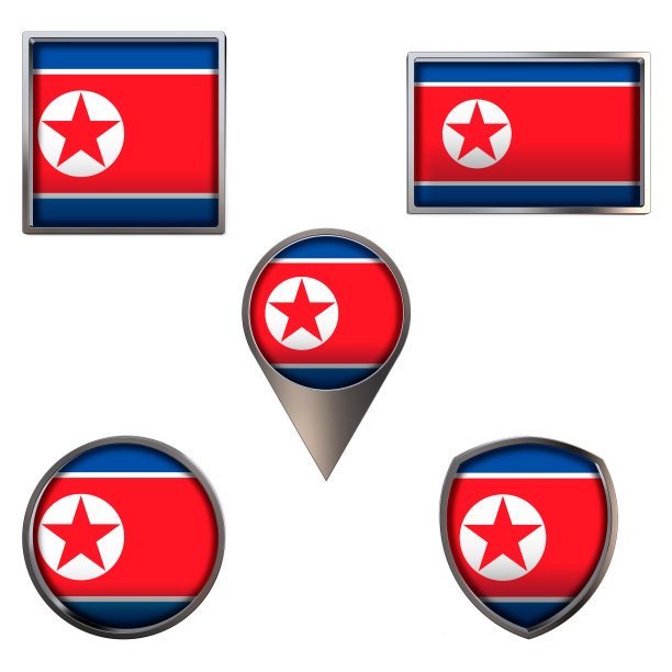 国旗的朝鲜图标设置图像图片下载
